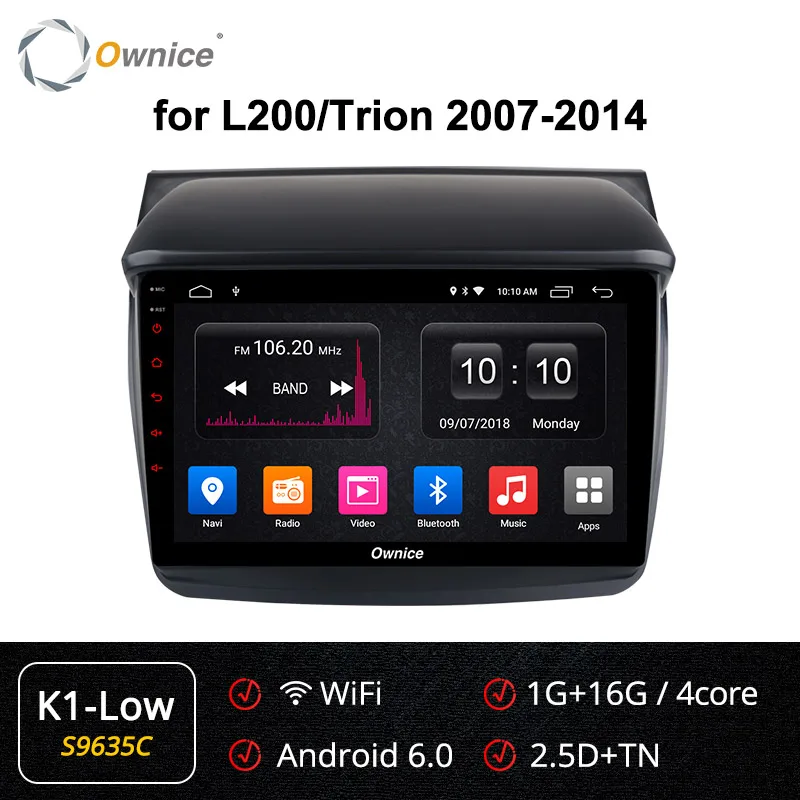 S9635 K1-Low Ownice 360 Panorama 2Din Автомагнитола Восьмиядерный Android 9,0 gps Navi для Mitsubishi L200/Trion 2007-/Pajero Sport 2008 - Цвет: S9635 K1-Low