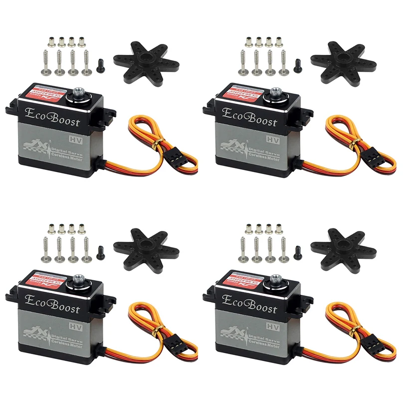

4PCS JX CLS6322HV 21kg Large Torque Servo 180 degree CNC Aluminium Shell Metal Gear Digital Servo for Drone RC Car RC Boat