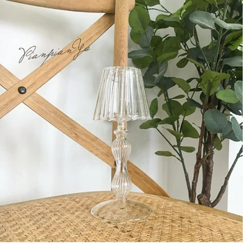

Glass Transparent Candle Holder Tea Light Crystal Luxury Nordic Candle Holder Rustic Kerzenhalter Home Decoretion WE50ZT