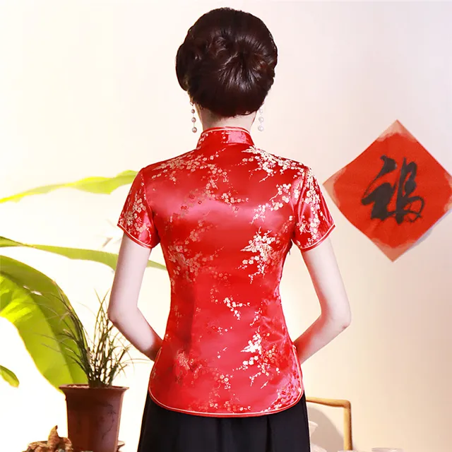 MODSGUE Camicia Stile Tang Cinese Tradizionale Manica Corta