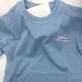 

2020 Summer New Brand B***ncia Baby's Summer T-shirt Pattern Printing Newborn Short Sleeve Children Clothes Cotton Blue