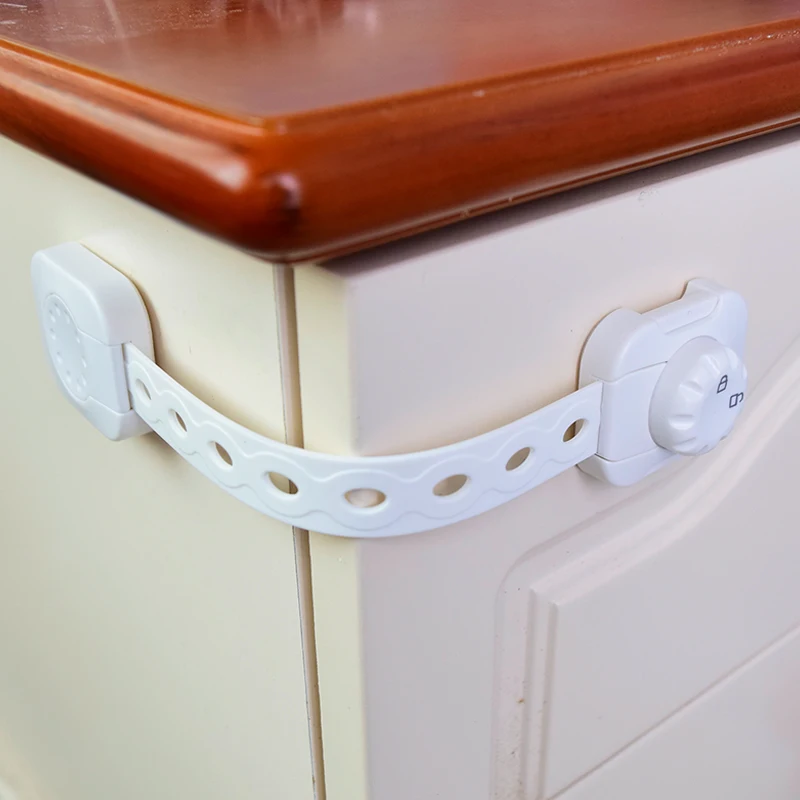 white TUSUNNY, 3 шт., детский безопасный замок, защелка, пластиковая, регулируемая, Детская безопасность, Товары для детей, замок безопасности - Цвет: white
