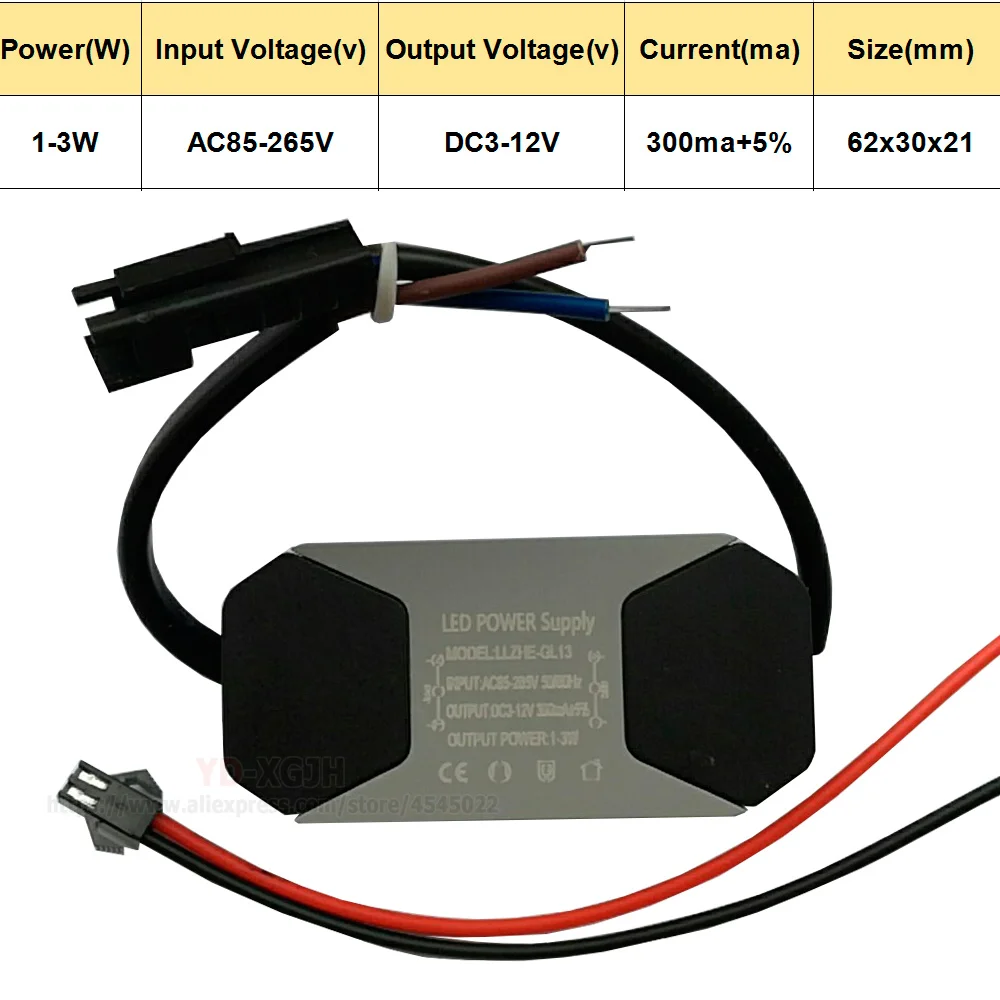 300mA светодиодный драйвер 1 Вт 3W 5 Вт 7 Вт 12 Вт, 18 Вт, 25 Вт 36 Вт For1-3W светодиодный s Питание блок AC85-265V трансформаторы систем освещения для Светодиодный Мощность огни - Цвет: 1-3X1W