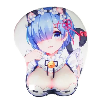 

Gaming Mouse mat Anime Sexy Girl Breast Soft Silicon 3D Mouse Pad Ergonomic MousePad With Wrist Rest gaming pads laptop mat