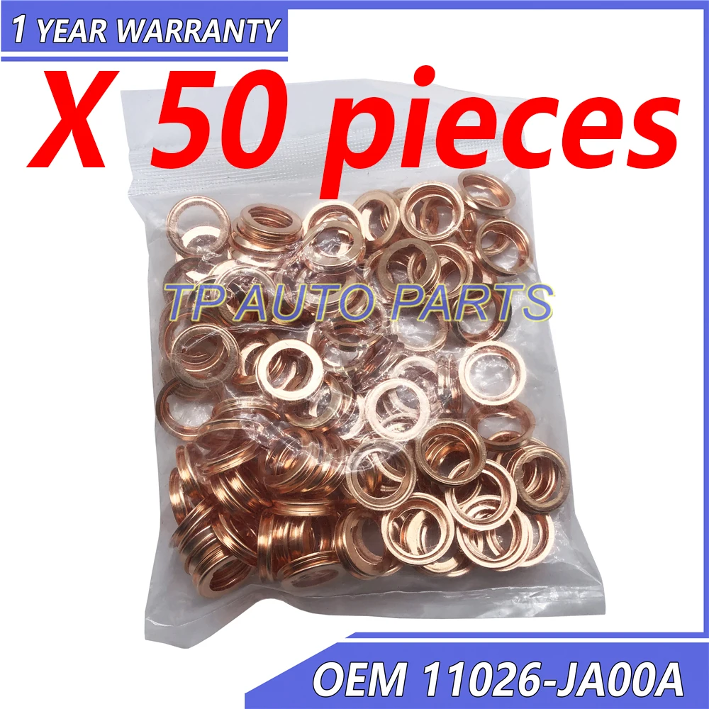 50 Pieces Oil Drain Plug Crush Washer Gaskets OEM 11026JA00A 11026