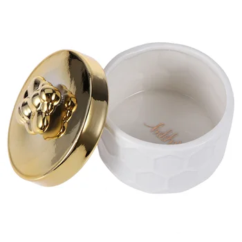 

Jewelry Storage Box 1PC Golden Fashion Ceramic Modern Stylish Bee Jewelry Tank Container For Necklace Ring Hand Chain Bracelet