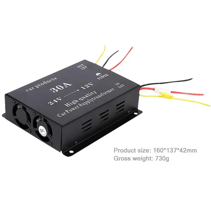 DC 24V к DC 12V автомобильный понижающий преобразователь 30A 360W понижающий регулятор мощности