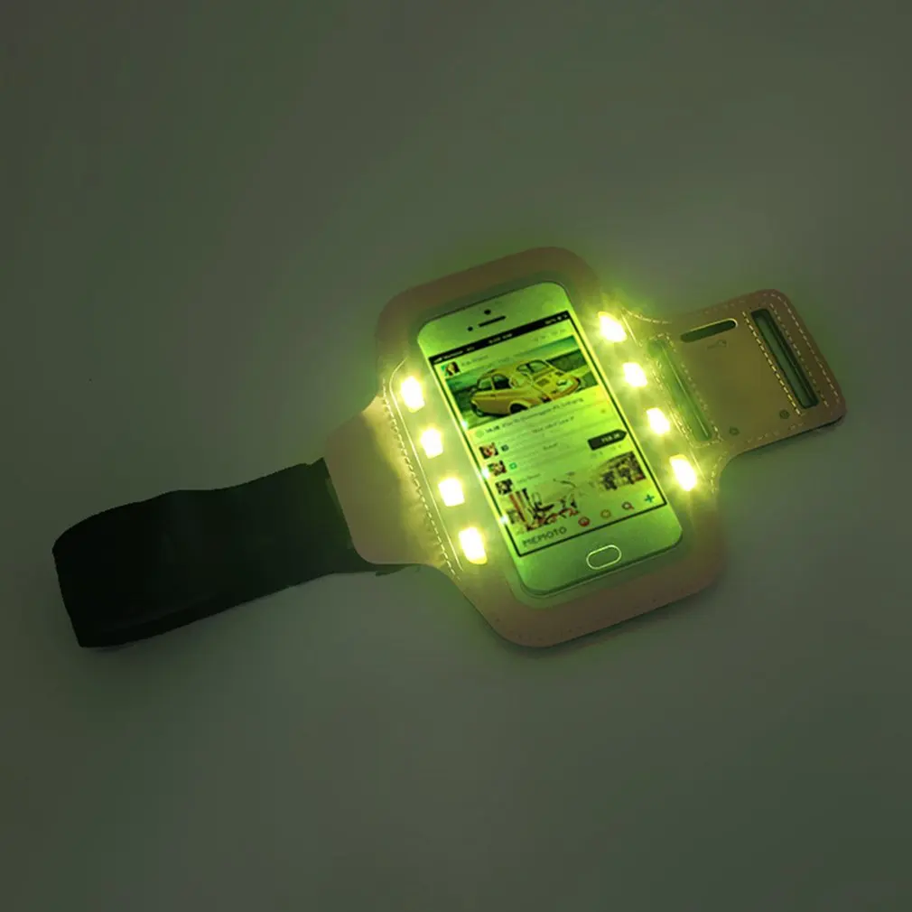 Для Iphone Спортивная световая нарукавная повязка Led мобильный телефон защитная нарукавная Сумка-повязка на руку защитный чехол