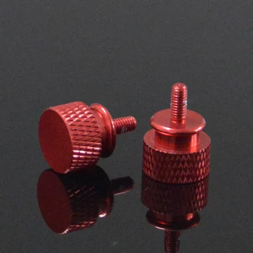 Wine Red Различные цвета 6#-32 UNC ручной винт с накатанной головкой из алюминиевого сплава для DIY шасси боковой пластины декоративные 5 шт - Цвет: Wine Red