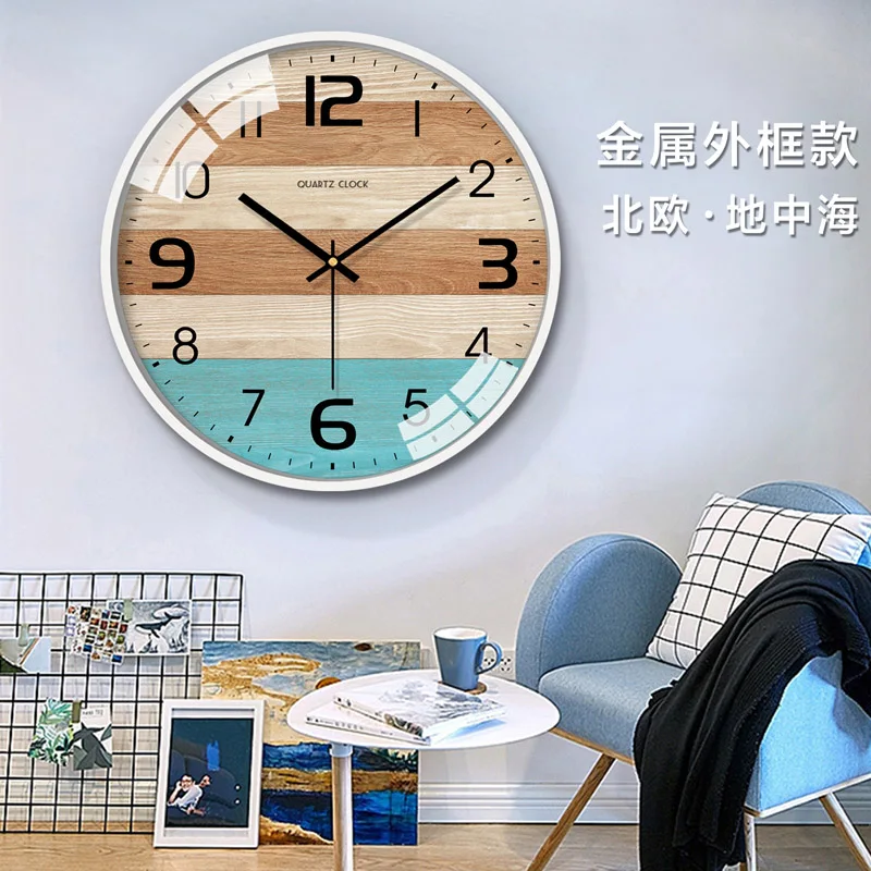 Креативные деревянные большие настенные часы, бесшумные Современные часы для гостиной, спальни, скрытые безопасные часы для офиса, кухни, кварцевые часы, часы Saati FZ214