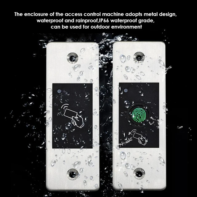 9-18V RFID Reader Keyless Door Opener Metal  Access Control Scanner 800 Users Mini  IP66 Waterproof Embedded Fingerprint Reader 3