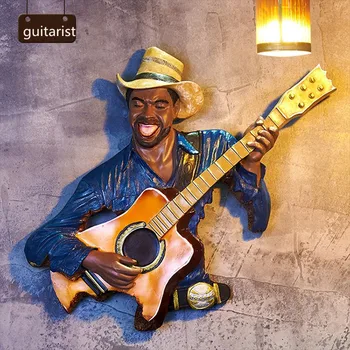 

[MGT] Europe originality Musician Resin modern bar pub Home Hotel Wall Hanging Art Decoration decoration craft ornaments statues