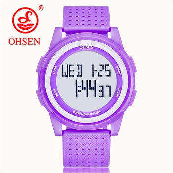 

OHSEN Fashion Women Sports Watches Waterproof Ladies Student Multifunctional Wristwatch LED Digital Alarm Men's Watch Girl Clock