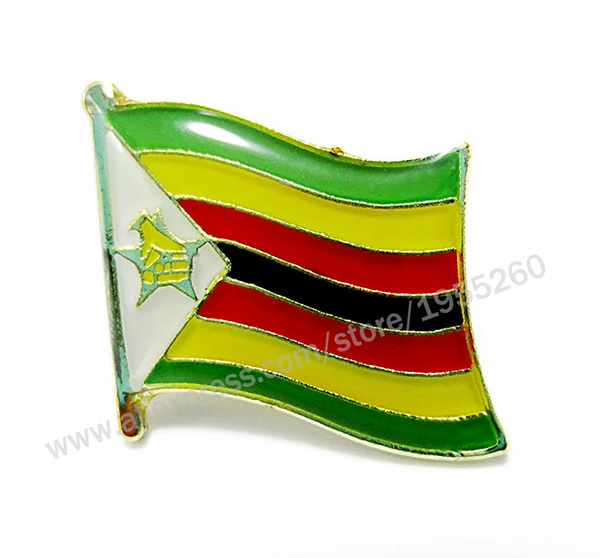 192 Zimbabwe Национальный флаг, Металлический Нагрудный значок, значок флага, значок по всему миру, Великобритания, Вьетнам, вельш, София, ОАЭ, вануат - Цвет: 192 Zimbabwe