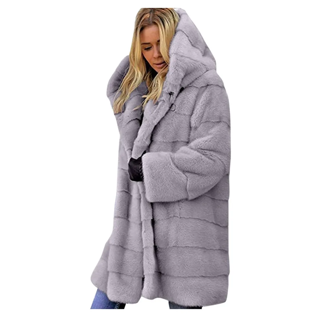 Плюшевое меховое пальто зимнего размера плюс, плюшевая Вельветовая длинная куртка, пальто с длинным рукавом, Женская куртка, пальто для женщин, зимнее пальто