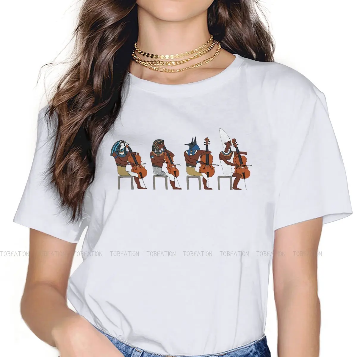 

Cellists Harajuku TShirt Ancient Egypt Style Streetwear Casual T Shirt Girl Tee Gift Clothes
