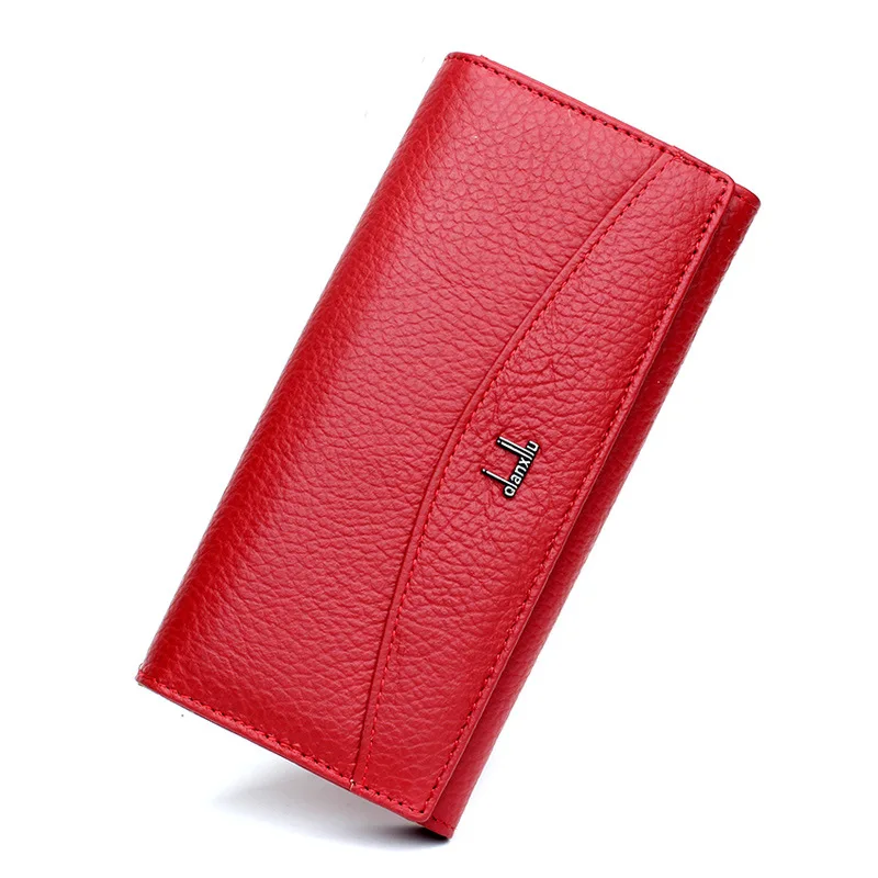 Women Wallet Genuine-Leather High-Quality Coin-Purse Money-Bag Portomonee Long-Clutch