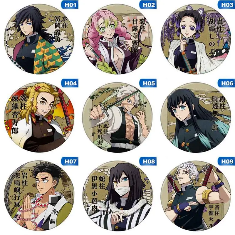 Anime Demon Slayer: Kimetsu No Yaiba Kamado Tanjirou Cosplay Bedge Cartoon Gift Backpacks Bags Badges Button Brooch Pins |