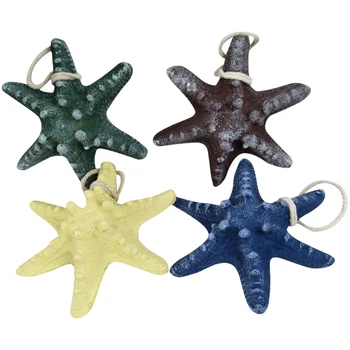 

4PCS Marine Style Resin Starfish Hexagonal Simulation Starfish Home Fish Tank Decoration