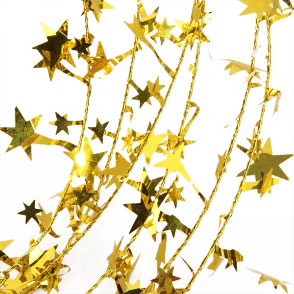 Star Wire Garlands Decorative Glittering Tinsel Garland Wreath, 5 Colors Choices