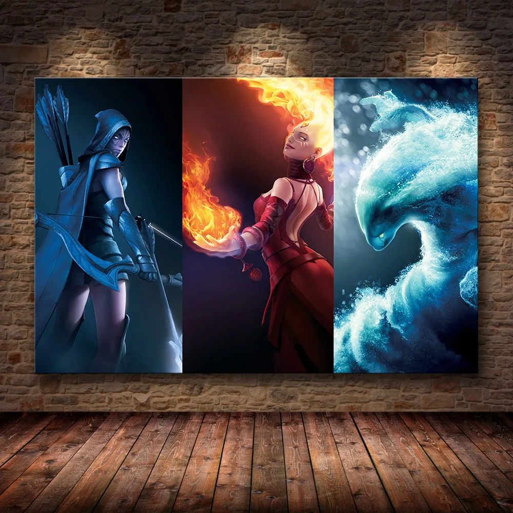 Плакат без рамки декоративная картина DOTA2 на HD холсте живопись настенное