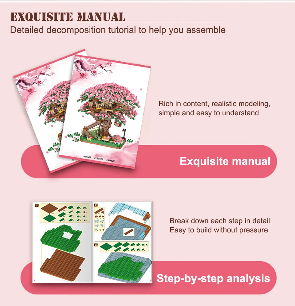 Mini Sakura Tree House Blocks Japanese Street View Cherry Blossom Model Building 10 Hcb71c4c5c27b433fad7aa72294c4d2487