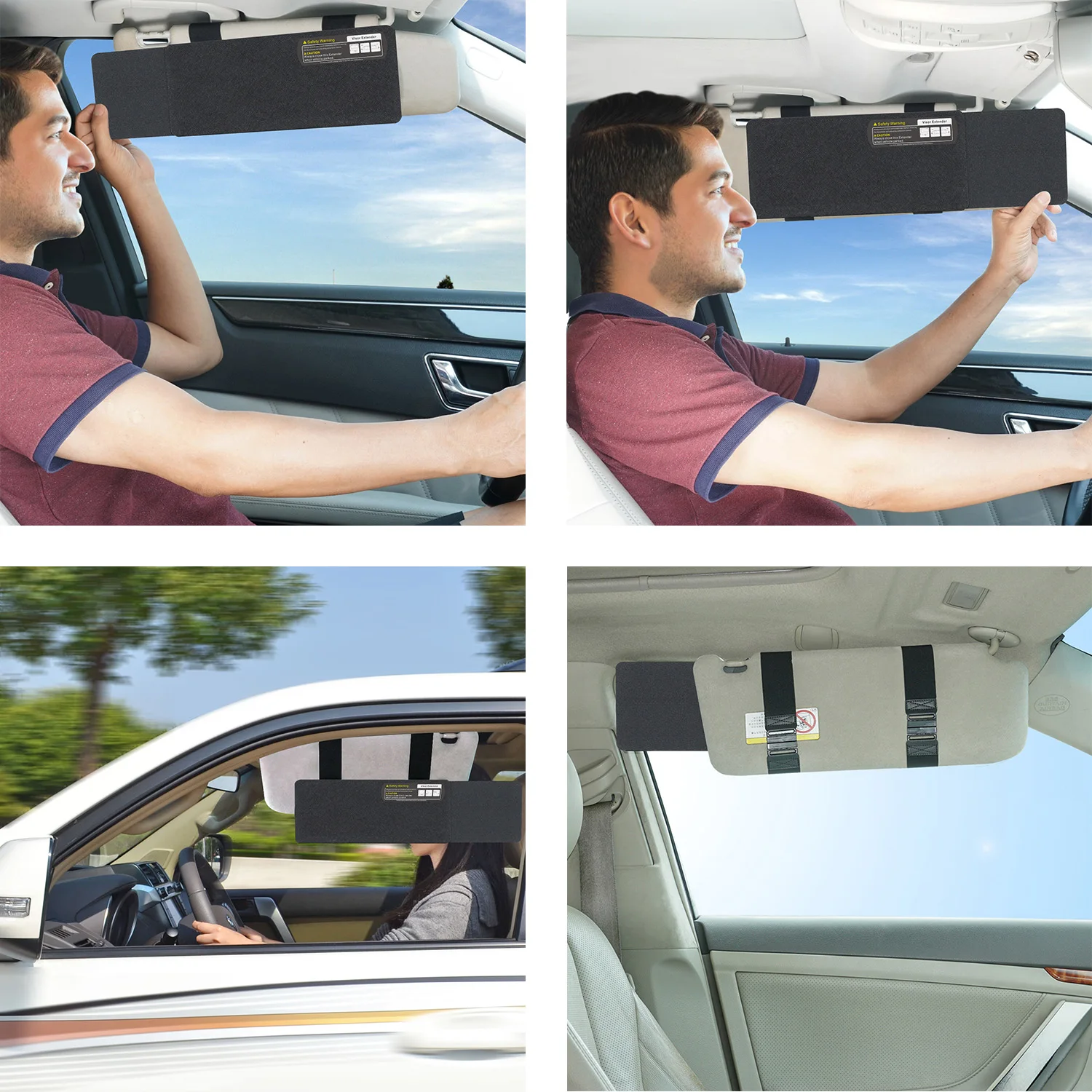 Universal Car Sun Visor Extender , TFY Windshield and Side Window Sunshade,  Protects from Sun Glare and UV Rays, 1 Piece