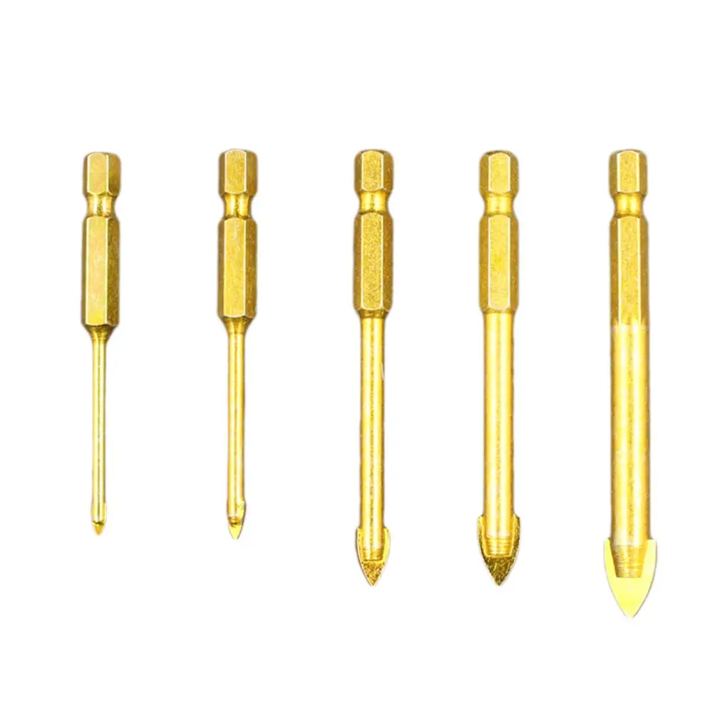 

Tile Glass Brick Wall Wood Hole Opener Versatile Industrial Grade Alloy Triangle Drill Bit Hexagonal Handle Word Set