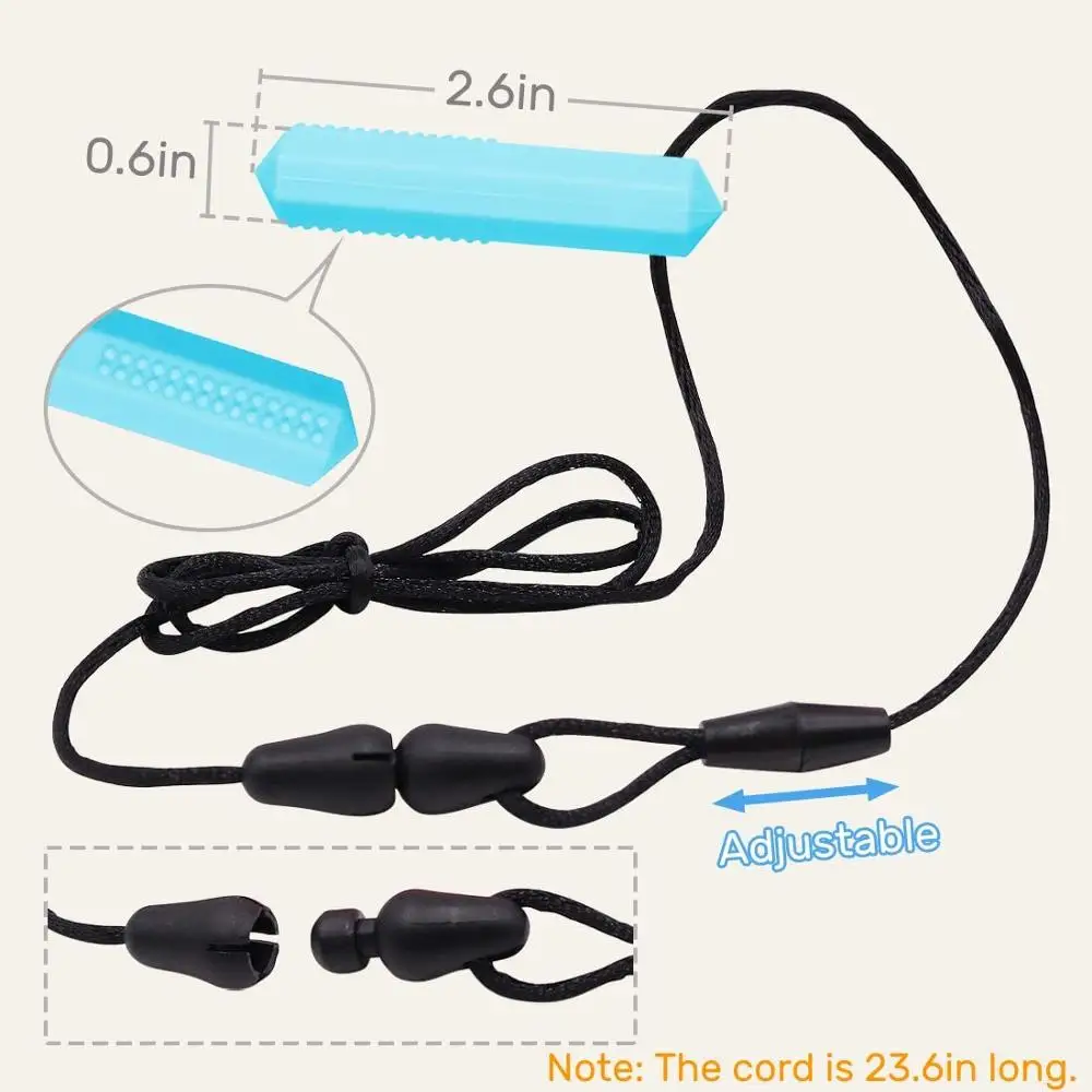 10개 보석 실리콘 치발기 크리스탈 씹는 목걸이 감각 장난감 어린이 남아 여아 자폐증용