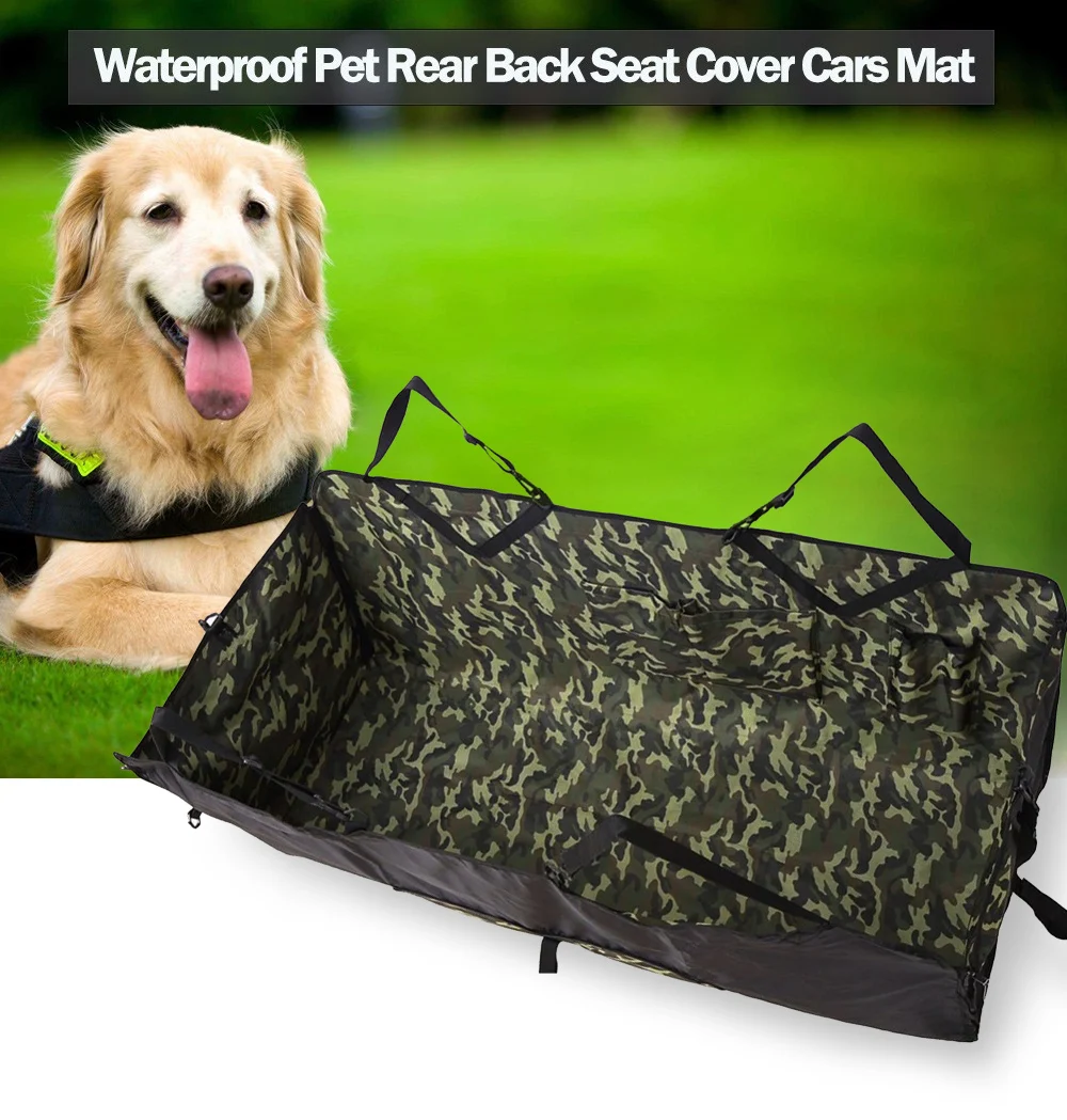 

Pet Dog Car Carriers Mat Collapsible Waterproof Camouflage Pattern Oxford Fabric Pet Dog Protector Rear Back Seat Cover Car Pad