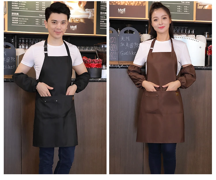 Apron kitchen waiter work clothes women's supermarket Korean version of fashion waterproof waterproof oil-proof men