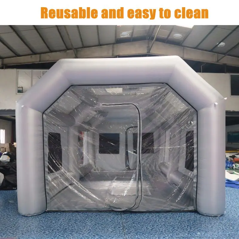Portable Oxford Cloth Inflatable Tent Workstation Spray Booth Paint Enclosure Filter System With 110V 2x Blower