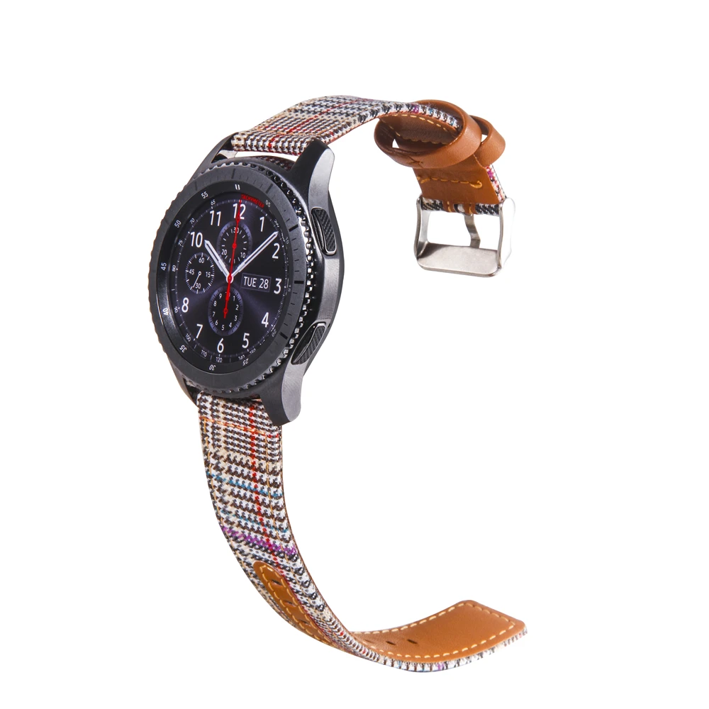 20 мм 22 мм холщовый ремешок для часов Galaxy Watch 46 мм нейлоновый кожаный быстросъемный ремешок для часов Galaxy Watch Active gear S3 полосы