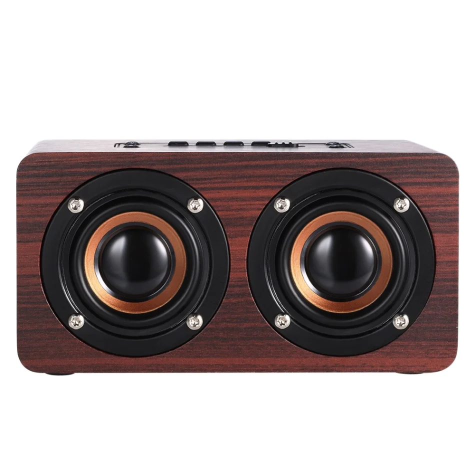 Коричневый W5 Bluetooth динамик вкрапления из красного дерева BT 4,2 Двойной Громче динамик s супер бас сабвуфер Hands-free с микрофоном 3,5 мм AUX-IN TF карта - Цвет: Коричневый