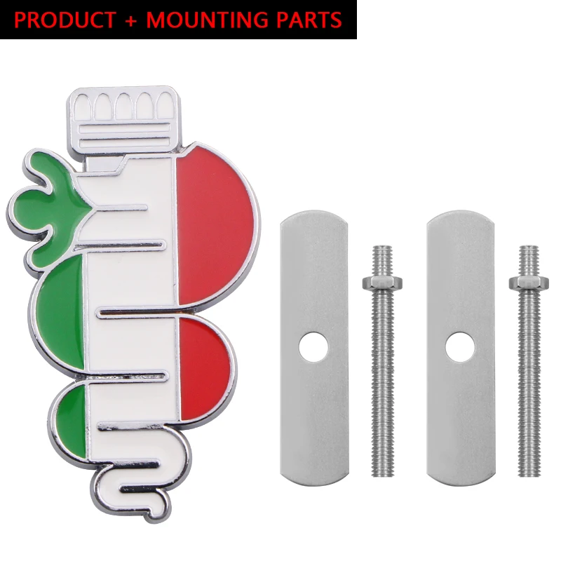 1PCS 3D quatrefoil delta Car Side Fender Emblem car Front Grille Badge Rear Trunk Decal for Alfa Romeo Mito Spider GT Giulietta