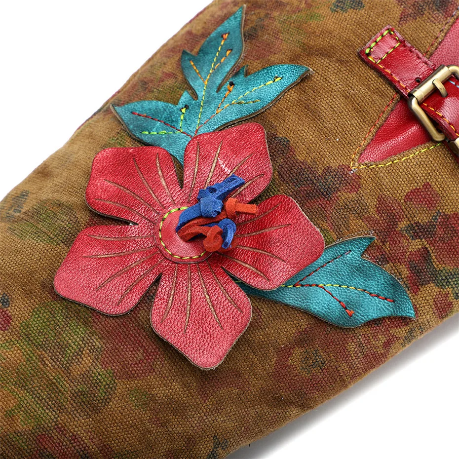 2020 Autumn Winter New Women's Knee High Riding Boots Ethnic Genuine Leather High Heels Female Western Boots Footwear Handmade (9)