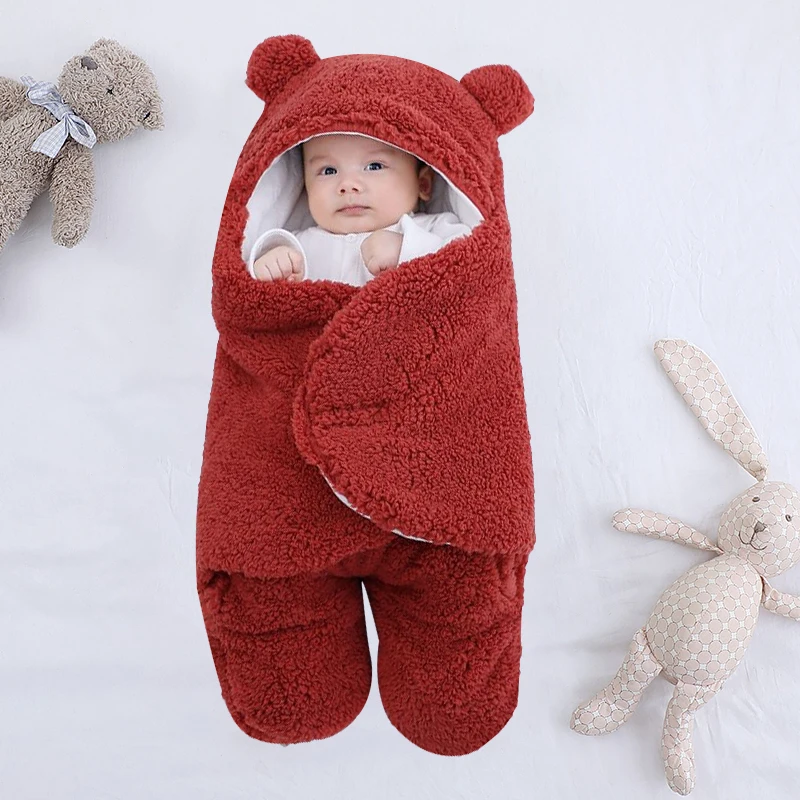 Tanie Śpiwór dla dziecka noworodka jesień/zima pikowana kołdra anty-kopniak miękki polar owinięty koc chłopiec i sklep