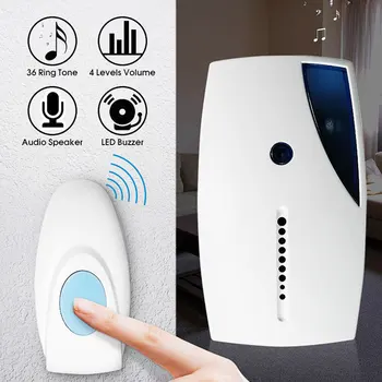 

Digital Doorbell Waterproof Home Supplies Wireless Door Bell 36 CHIME Home Cordless Portable 100M Range