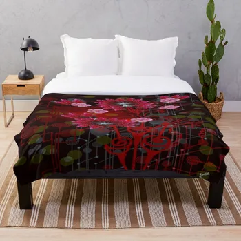 

Drop Shipping Printed Throw Blanket Sherpa Fleece Soft Blanket Flannel Rug Home Decoration For Bed Red Ginger Design