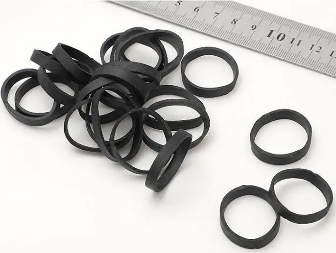 100pcs Diameter 25mm Small Black Industrial Rubber Band Elastic Heavy
