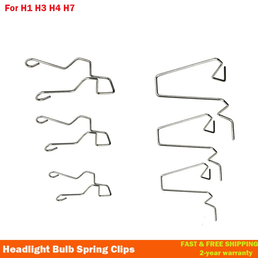 6PcsHeadlightBulbSpringClipsCarHeadlampLightBulbRetainer