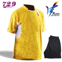 Дружба 729 верхняя одежда для настольного тенниса Мужская Женская Спортивная одежда короткий рукав футболки для тренировок шорты