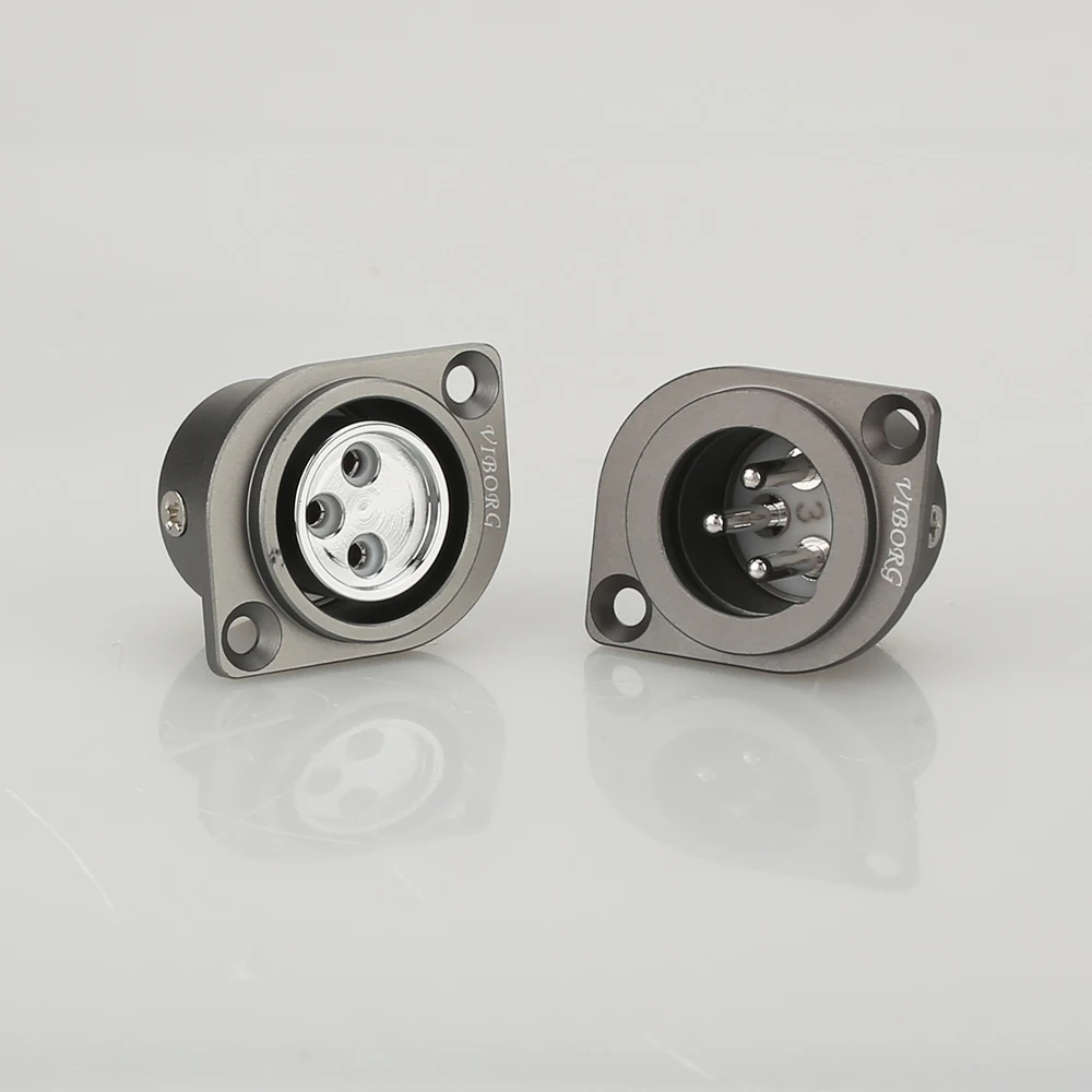 Hi Fi розетка из чистой меди с родиевым покрытием Виборг 3 контакта XLR гнездо для