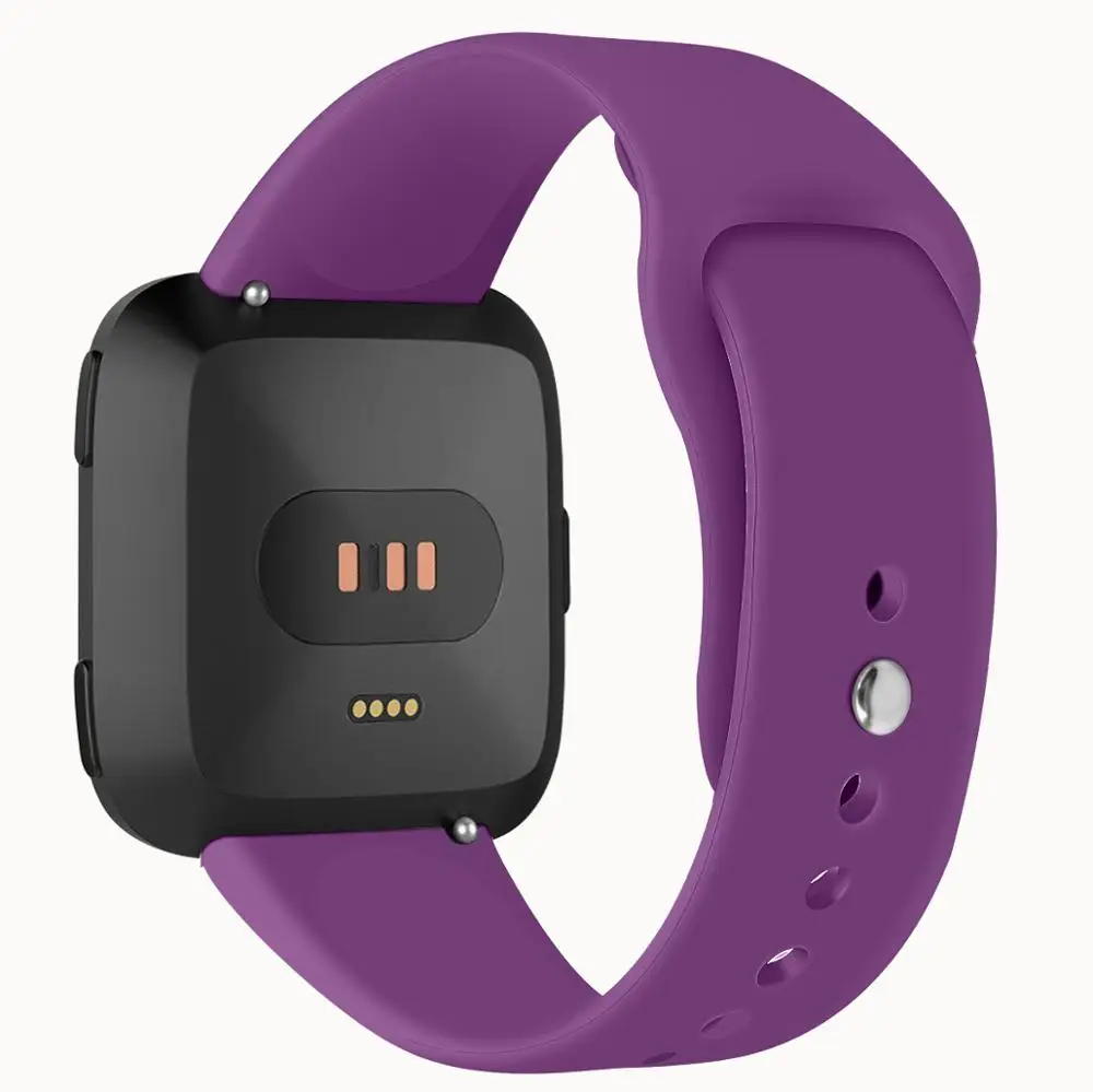 Высококачественный однотонный Браслет для Fitbit Versa 2/Versa Lite водонепроницаемый сменный мягкий силиконовый ремешок для часов Correa - Цвет: Purple