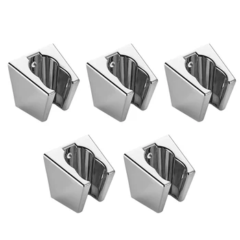 

5pcs Modern Wall Mounted Silver Hand Sprayer Simple Storage Bracket G1/2 Easy Install Shower Head Holder Bathroom Accessories