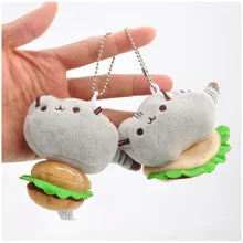 8 см милые мягкие Фаршированные гамбургер мороженое печенье стиль кошка маленькие плюшевые игрушки для брелка креативный рюкзак брелок кулон подарки