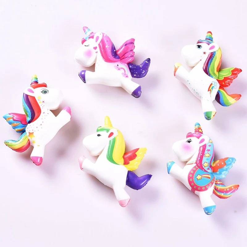 1 шт. Новые Kawaii Единорог Мягкие игрушки Горячие медленно поднимающиеся анти-стресс муха лошадь телефон ремешки подарок для детей