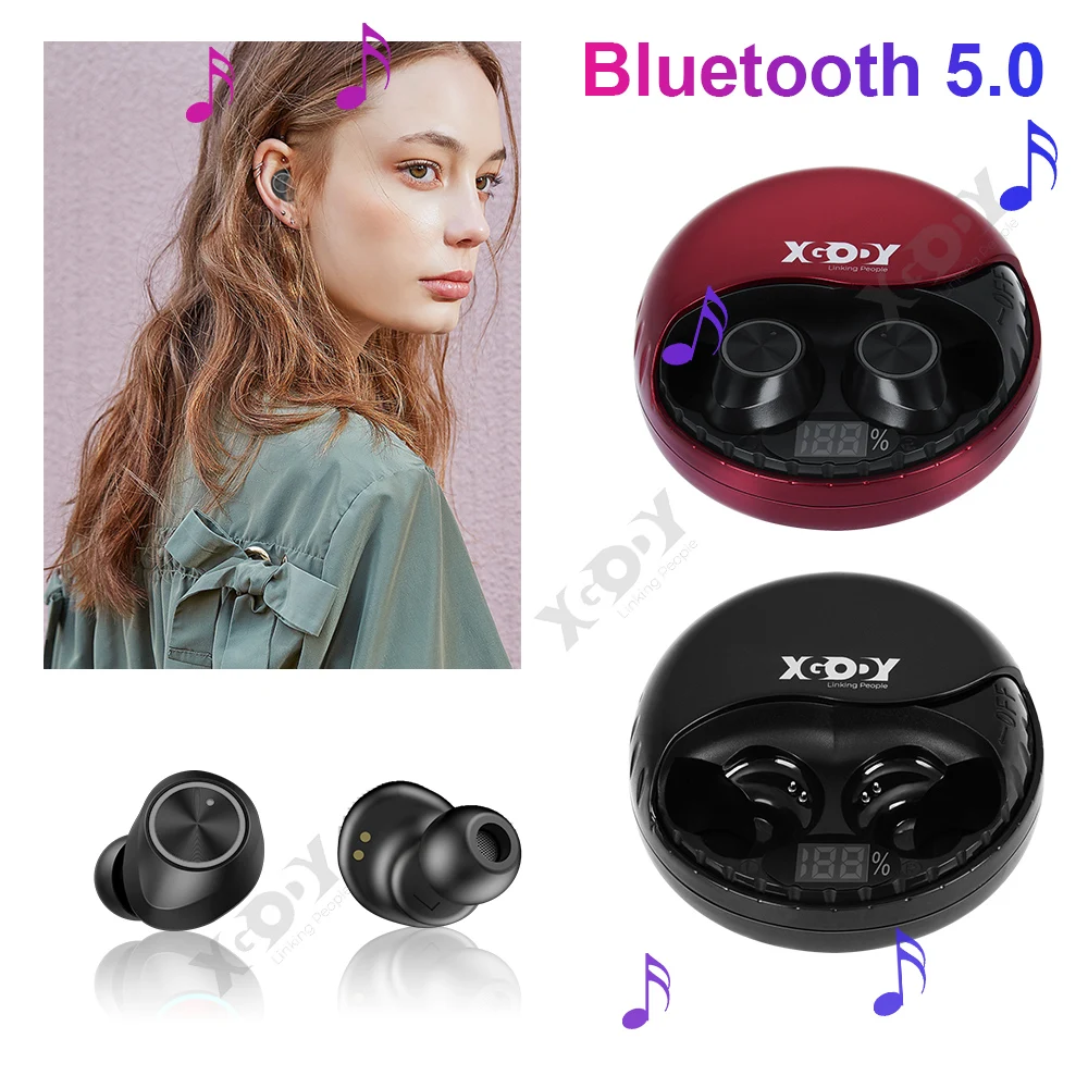 XGODY TWS 9S наушники-вкладыши двойные наушники беспроводные наушники Bluetooth 5,0 наушники с сенсорным управлением шумоподавление светодиодный дисплей гарнитура