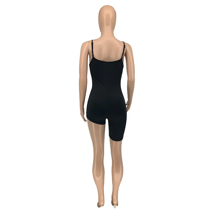 BKLD Summer Outfits For Women 2024 New Sexy Spaghetti Strap Irregular Bodycon Fitness Casual Rompers Womens Jumpsuit Shorts