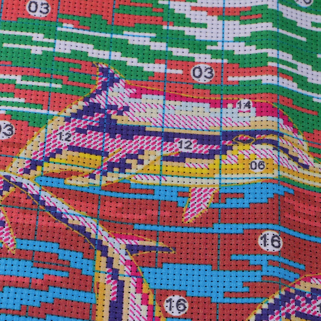 Dolphins Pre Printed Cross Stitch Kit for Teen Girls 11CT Counted Stamped Home Decor